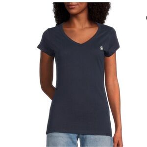 G-STAR Womens VNeck Lightweight Short Sleeve T-Shirt in Navy XS